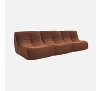sweeek - Sofá envasado al vacío modular de borreguito texturizado, 3 plazas , Sokol borreguito , 91x105x72 Terracota