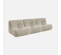 sweeek - Sofá envasado al vacío modular de borreguito texturizado, 3 plazas , Sokol borreguito , 91x105x72 Beige