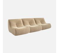 sweeek - Sofá envasado al vacío modular de tejido efecto alpaca, 3 plazas , Sokol alpaca , 91x105x72 Beige