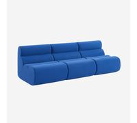 sweeek - Sofá envasado al vacío modular de tela, 3 plazas , Nova tejido , 81x99x75 Azul eléctrico