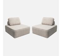 sweeek-Sofá Modular de Borreguito, 2 plazas Beige - 90x90x74 cm