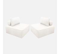 sweeek-Sofá Modular de Borreguito, 2 plazas Crema - 90x90x74 cm
