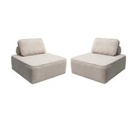 sweeek-Sofá Modular de Borreguito, 2 plazas Beige - 90x90x74 cm