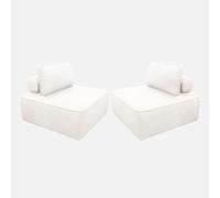 sweeek-Sofá Modular de Borreguito, 2 plazas Crema - 90x90x74 cm