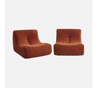 sweeek - Sofá modular de pana, 2 plazas , Sokol pana , 91x105x72 Terracota