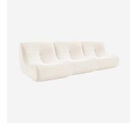 sweeek - Sofá modular de pana, 3 plazas Crema - Tamaño 91x105x72 cm Crema