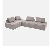 sweeek-Sofá Modular de Pana, 4 plazas Gris Claro - 180x90x78 cm