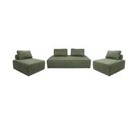 sweeek - Sofá modular de pana, 4 plazas, Lao, Gris oscuro, 180x90x78 cm Green