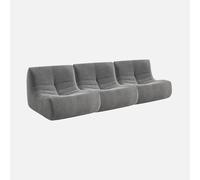 sweeek - Sofá modular en borreguito texturizado, 3 plazas , Sokol borreguito , 91x105x72 Gris