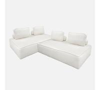 sweeek-Sofá Modular en Tejido Borreguito, 4 plazas, Bao, Crema, 180x90x74 cm