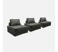 sweeek - Sofá modular en tela lisa, 3 plazas , Dao , 90x90x40 Gris