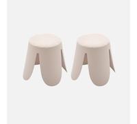 sweeek - Taburete apilable infantil borreguito texturizada, set de 2 , Niki kids , 25x25x31 Beige