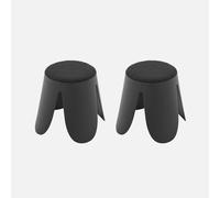 sweeek - Taburete apilable infantil borreguito texturizada, set de 2 , Niki kids , 25x25x31 Black