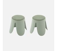 sweeek - Taburete apilable infantil borreguito texturizada, set de 2 , Niki kids , 25x25x31 Green