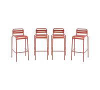 sweeek-Taburete bistró de acero, set de 4, Amelia, Terracotta, 44x41x85 cm | Amelia