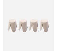 sweeek - Taburetes apilable de borreguito texturizado, set de 4 , Niki , 44x30x46 Beige