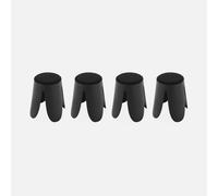 sweeek - Taburetes apilable de borreguito texturizado, set de 4 , Niki , 44x30x46 Negro