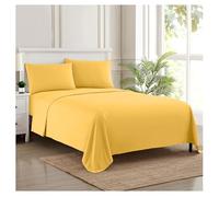 Sweet Home Collection 1500 Hilos 4 Piezas Calidad Egipcio Bolsillo Profundo Juego de sábanas, Completa, Beige, Amarillo, California King