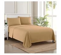Sweet Home Collection 1800 Hilos, Microfibra cepillada Suave de Calidad egipcia Juego de Ropa de Cama de Lujo encimera, sábana Bajera, 2 Fundas de Almohada, Encuentra Doble, Gris Pardo, Rey, 4