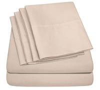 Sweet Home Collection - Juego de sábanas, 4 Piezas, 1500 Hilos, Calidad egipcia, sábana Bajera con Esquinas amplias, Beige, Twin XL