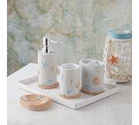Sweet Home Collection Ocean Star - Juego de Accesorios de baño, Colecciones únicas, Modernas, clásicas, Decorativas, Hermosos diseños, decoración de bañera de Ducha, 4 uds