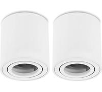 Sweet LED, 2 focos empotrables GU10, diseño redondo, color blanco, carcasa de aluminio, para techo, diámetro 84 mm