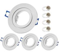 Sweet Led 4x marco empotrable incluido casquillo GU10 - IP44 focos empotrables para baño, focos LED empotrables redondos de aluminio - Ø 84mm, plateado