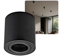 Sweet LED marco de superficie de aluminio - foco de superficie IP20 orientable con casquillo GU10, 230V - foco de superficie redondo - 80x84mm, negro
