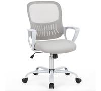 Sweetcrispy Silla de Oficina ergonómica, de Escritorio con Soporte Lumbar, reposabrazos Ajustables, Regulable en Altura, Adecuada para Dormitorio.