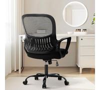 Sweetcrispy Silla de Oficina, Mesa de Ordenador, Silla ejecutiva gerencial, Silla de Ruedas ergonómica de Malla con Ruedas, cómodo Soporte Lumbar, reposabrazos cómodos para el hogar, Dormitorio,