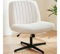 Sweetcrispy Silla de Oficina sin reposabrazos, Silla de Escritorio con Funda de Tela, Silla de Lectura con cojín más Ancho para Sentarse en el Asiento de Sastre, Altura Regulable, Silla giratoria de