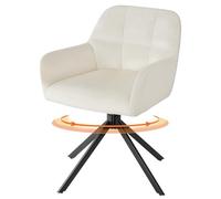Sweetcrispy Sillas de Comedor, 360° Giratoria, Sillas de Cocina, Sillas de Comedor Nordicas, Silla de Tocador, Soporta hasta 120 kg, con Reposabrazos y Patas de Acero, Silla de Escritorio Para Oficina