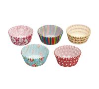 SWEETLY DOES IT KitchenCraft Cupcake Cases, Assorted Brights Floral/Striped Prints, Paper, Multi Colour, 7 cm, Pack of 250