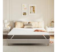 Sweetnight Topper Colchón de Espuma Viscoelástica en Gel 150x190 cm, Grosor de 5 cm, con Funda Extraíble y Lavable, Sobrecolchón de Memory Foam 150x190x5cm, con Correas Elásticas, Blanco