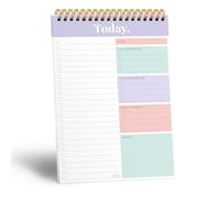 Sweetzer & Orange Bloc de notas diario y semanal para lista de tareas, planificador y organizador de trabajo sin fecha con sección de lista de deseos, bloc de tareas en espiral de 52 hojas para