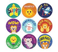 Sweetzer & Orange Pegatinas en español para animar - Pegatinas motivacionales para niños - Decoraciones de aula en español - Pegatinas de afirmación en español