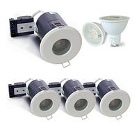 Sweier Focos Empotrable Ignífugo, IP65 Techo Focos Estanco Baño, GU10 5W 430LM Blanco Cálido 3000K AC220-240V LED Interior Techo Downlight, Agujero ø68-75mm, Juego de 4.