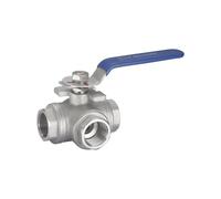 SWEWDSQG Válvula de Bola de Tres vías de Acero Inoxidable 304, Rosca T, L, DN15, DN20, DN25, DN32, DN40 y DN50, de 1/2", 3/4", 1" y 1-1/4" y 2"(1-1/4")