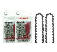 swfs fiable (2 Unidades) R45 Cadena de Sierra de Repuesto para Barra de 12 Pulgadas, se Adapta a Black and Decker, Craftsman, Dewalt, Echo, Husqvarna y Otros