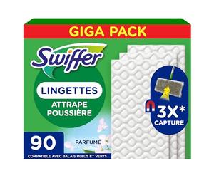 Swiffer Escoba Atrapasueños Toallitas secas 90 unidades Perfume Febreze, Atrapa y retiene el polvo