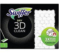 Swiffer Escoba para polvo limpieza 3D, atrapa y retiene polvo – Recambios toallitas secas 7 unidades