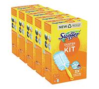 Swiffer Kit de eliminación de polvo, 5 unidades (5 mangos y 15 recargas), plumero polvo, atrapa y retiene el polvo