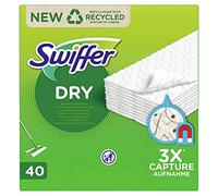 Swiffer Paños Secos Para Mopa De Recambio Para Parqué 40 Unidades, Atrapa Y Retiene 3 Veces Más Polvo, Suciedad Y Pelo Que Una Escoba Convencional