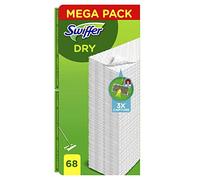 Swiffer Paños Secos Para Mopa De Suelo De Recambio 68 Unidades, Atrapa Y Retiene El Polvo