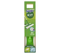 Swiffer Starter Kit 6 paquetes con escoba, 8 paños secos y 3 paños húmedos