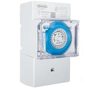 Swimhome Interruptor Horario Analógico Carril DIN 24H, Temporizador con Reserva 150h, 30 min, 230V 16A, Azul