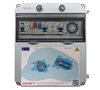 SWIMHOME Tosun Cuadro Eléctrico Piscina sin Transformador Contactor Clorador Bomba hasta 0.5CV 2.5-4A Gris ABS