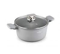 SWISS HAUS - Cacerola con tapa Basel Premium Collection - Revestimiento cerámico antiadherente - Apta para todo tipo de cocinas - 20 x 10 cm Gris