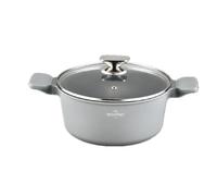SWISS HAUS - Cacerola con tapa Basel Premium Collection - Revestimiento cerámico antiadherente - Apta para todo tipo de cocinas - Ø 24 x 11 cm Gris