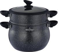 SWISS HAUS - Olla para cuscús Colección Lausanne SH-CCP30M - Apta para todo tipo de cocinas- Revestimiento cerámico antiadherente Sapphire™ - Ø30 cm 15 L - Tapa de silicona, cuerpo cónico